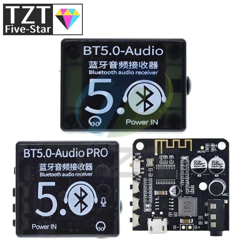 Mini Bluetooth 5.0 Decoder Board Audio Receiver BT5.0 PRO MP3 Lossless Player Wireless Stereo Music Amplifier Module With Case