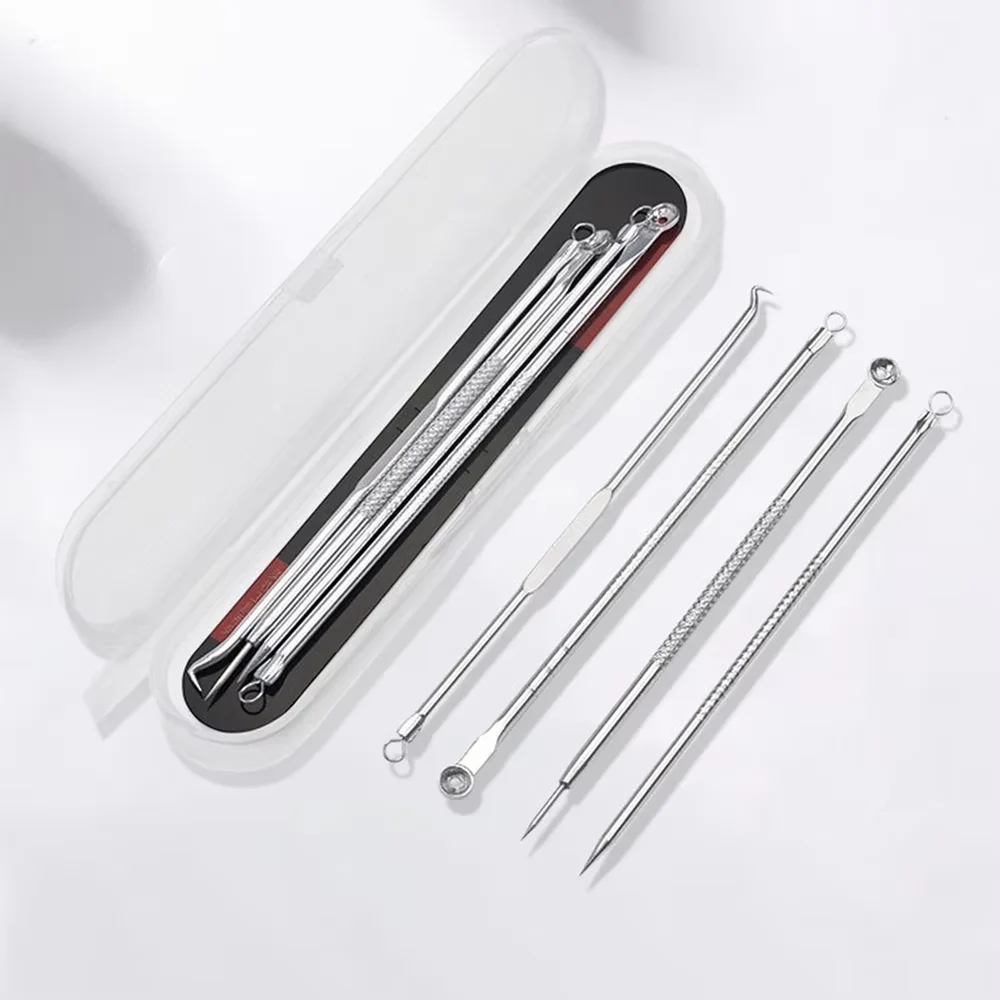 Multifunctional Blackhead Removal Kit Including Acne Needle Facial Pore Cleanser Dark Spot Cleaning Skin Care Tool 4 Piece Set