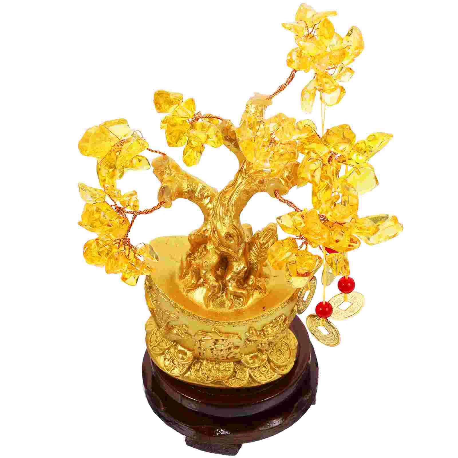 

Citrine Macrocarpa Crystal Money Trees Bonsai Luck Decor Home Statue Tabletop Classical Delicate Decoration