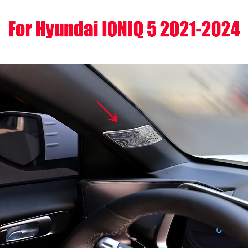 A-pillar horn cover made of stainless steel material for interior modification for Hyundai IONIQ 5 2021 2022 2023 2024