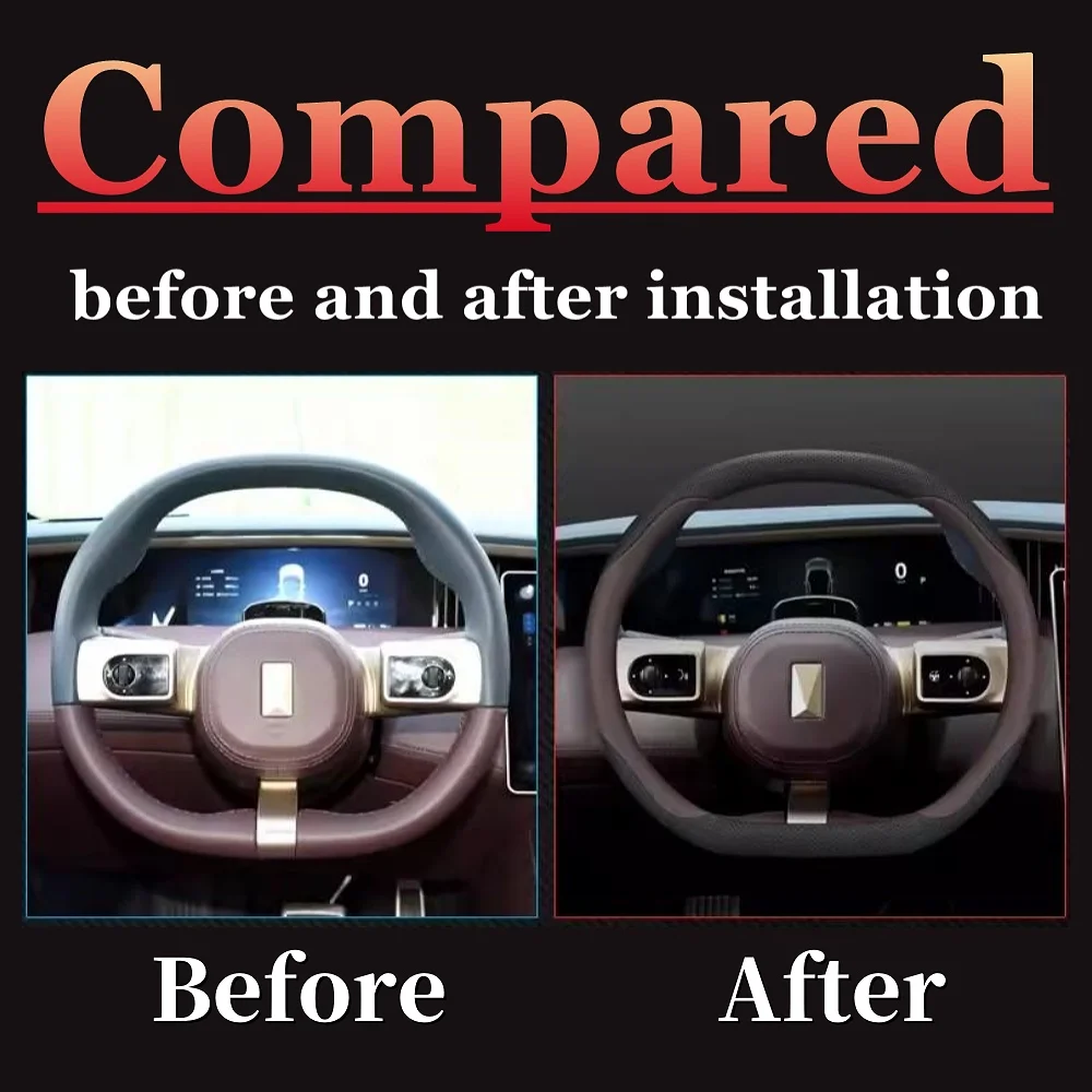 For Changan AVATR 11 2022 2023 2024 AVATAR 11 Leather Car Steering Wheel Cover Interior Accessories Protection Decoration parts