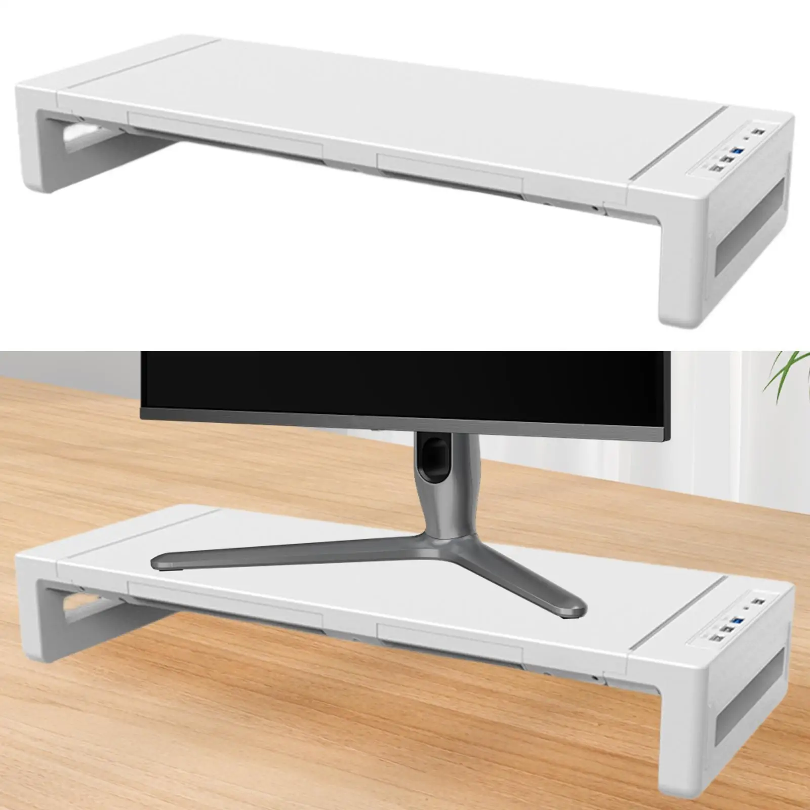 

Computer Monitors Stand Riser Computer Heightened Shelf Ergonomic Tablet Phone Hold USB Monitors Riser Holder Multifunctional