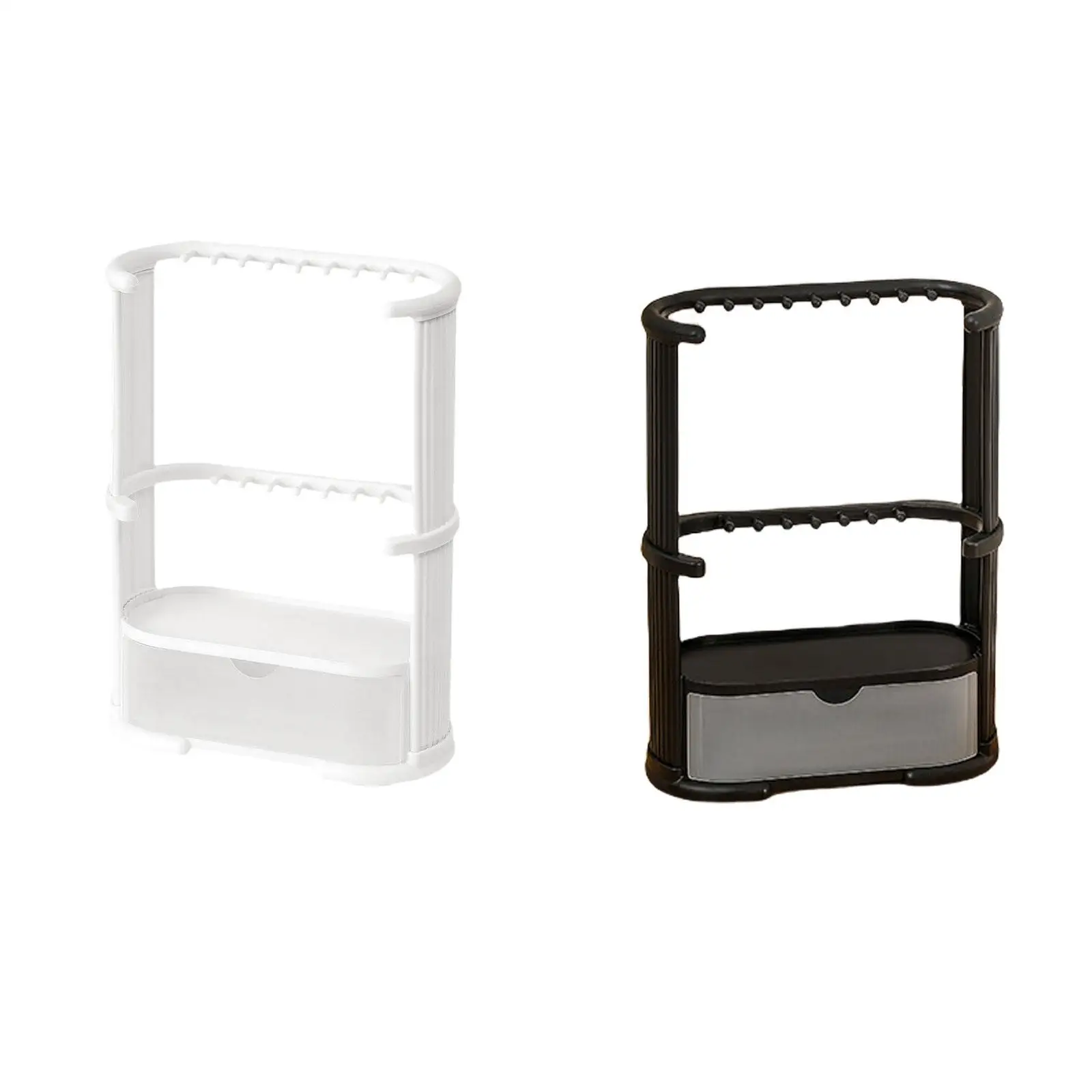 3 Layers Jewelry Organizer Stand with Storage Drawer Jewelry Storage Rack for Live Broadcast Selling Home Vanity Shopping Mall