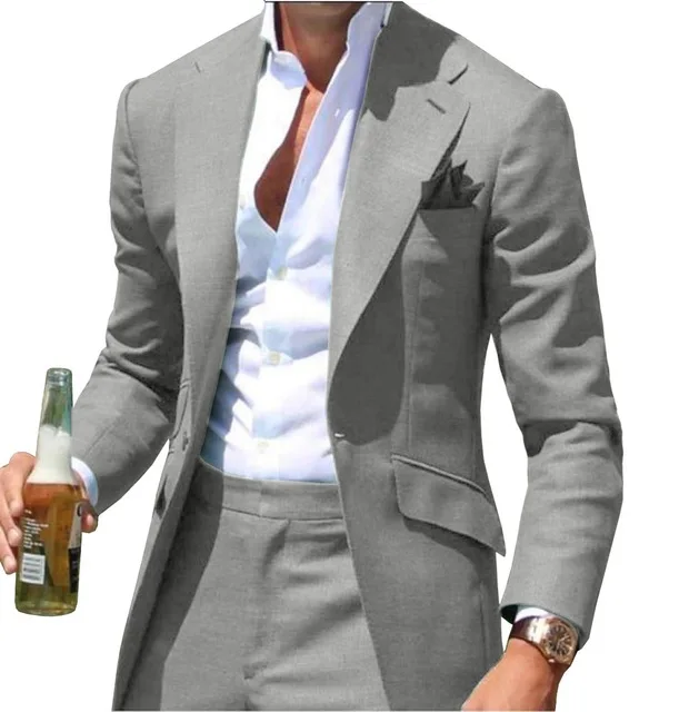 Peak Collar Men Suits Slim Fit Notched Green Mens Suit Blazers Jackets Pants 2 Piece Formal Causal Business Wedding Groom Wear