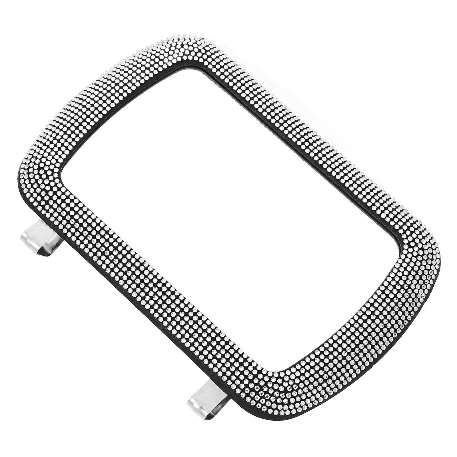

In-car Makeup White ABS Visor Vanity Mirror Portable Car Mirror Rhinestone Sun Visor Easy Installation Compatible Most Car