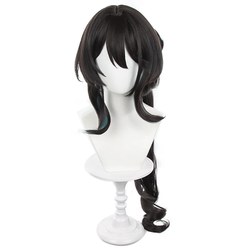 Ruan Mei Peruca Cosplay para Mulheres e Meninas, Anime, 85cm de comprimento, Estrela Honkai, Trilho, Cabelo Sintético, Festa de Halloween, Boné Peruca