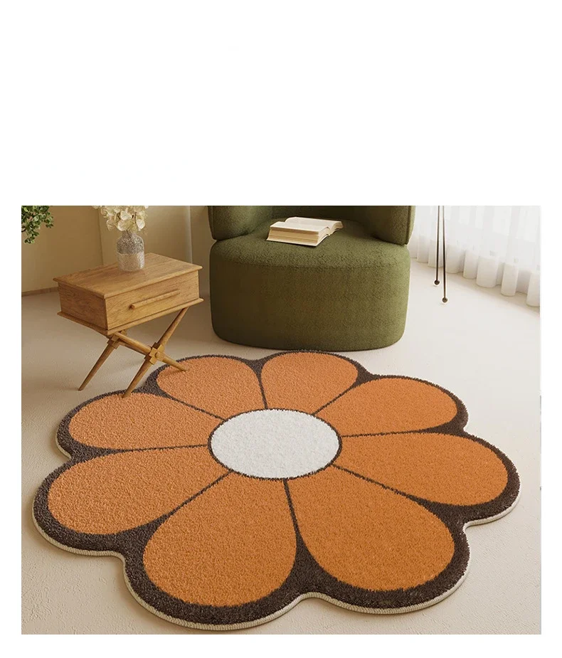 Simple and Cute Style Sunflower Bedroom Full Carpet Household Non-slip Imitation Cashmere Carpet  Carpets for Living Room