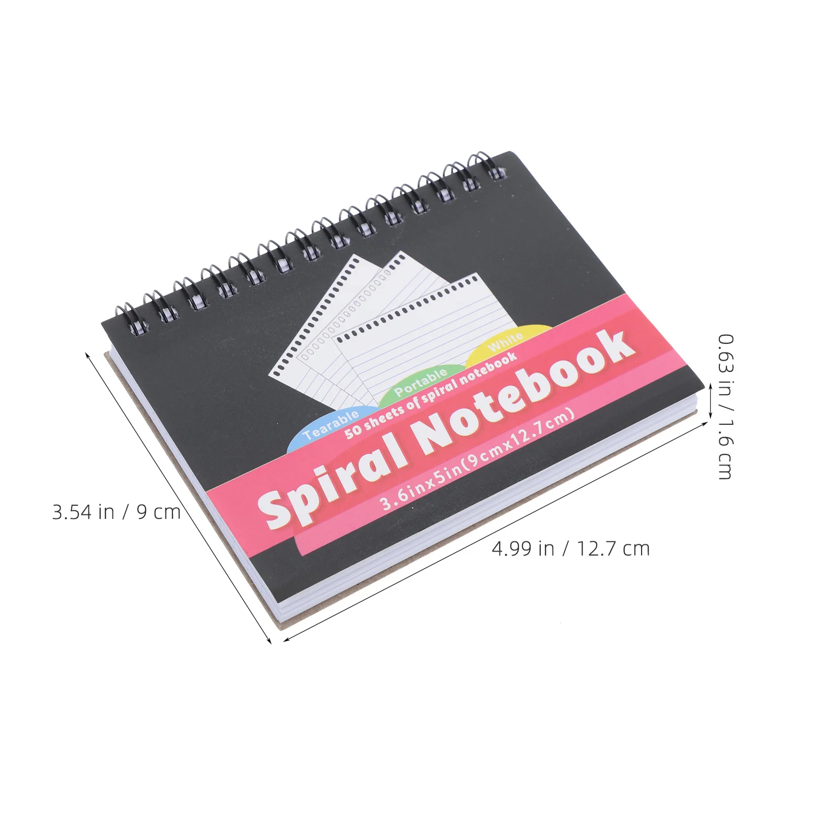 3 Stück niedliche Mini-Notizblöcke, kleine Spiral-Notizbücher für Taschenjournaling, glatte Schreibfläche, 50 Seiten, breit liniertes Notizbuch