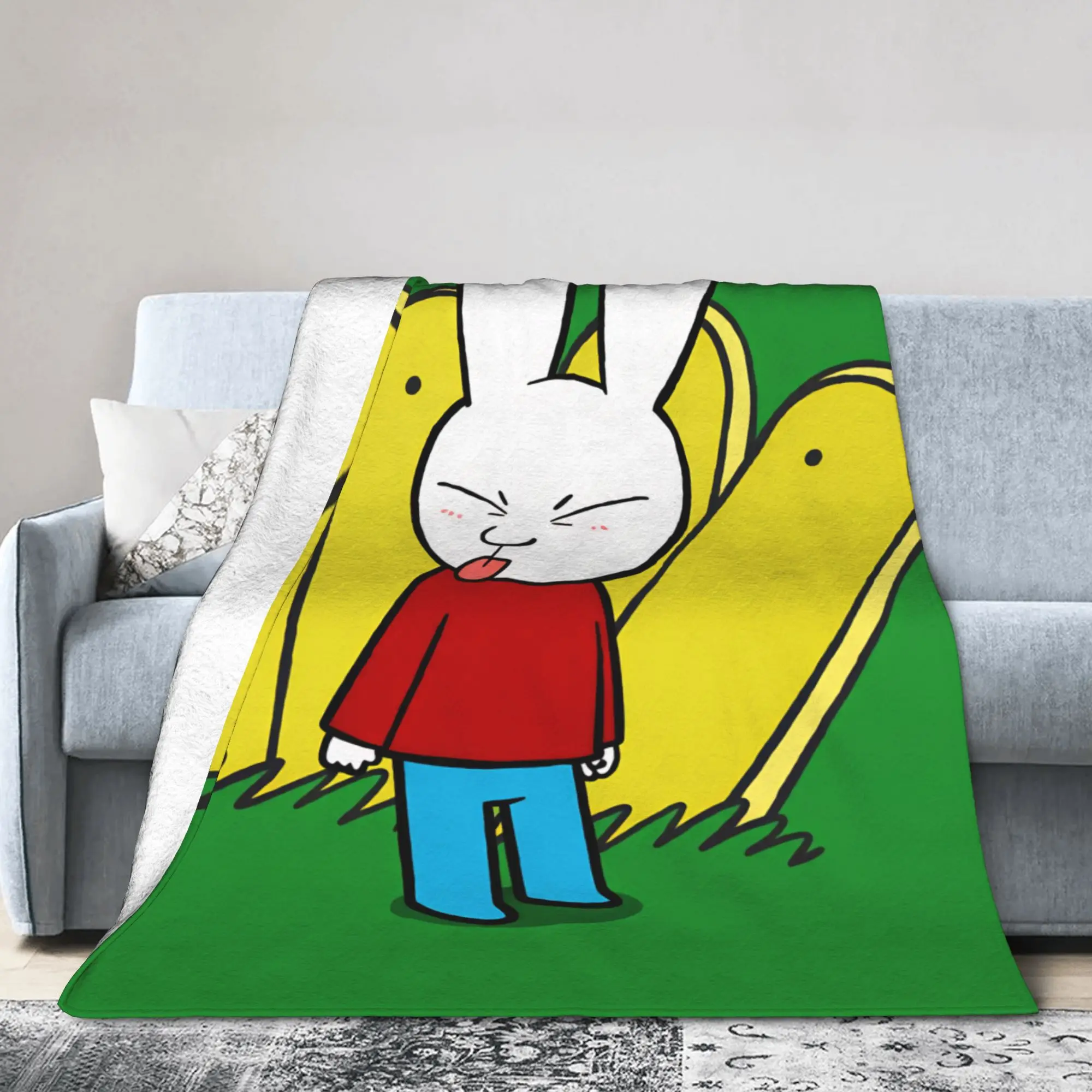 Simon Super Rabbit  Blankets Quality Super Warm  Throw Blanket Winter Airplane Travel Living Room Fluffy Bedspread