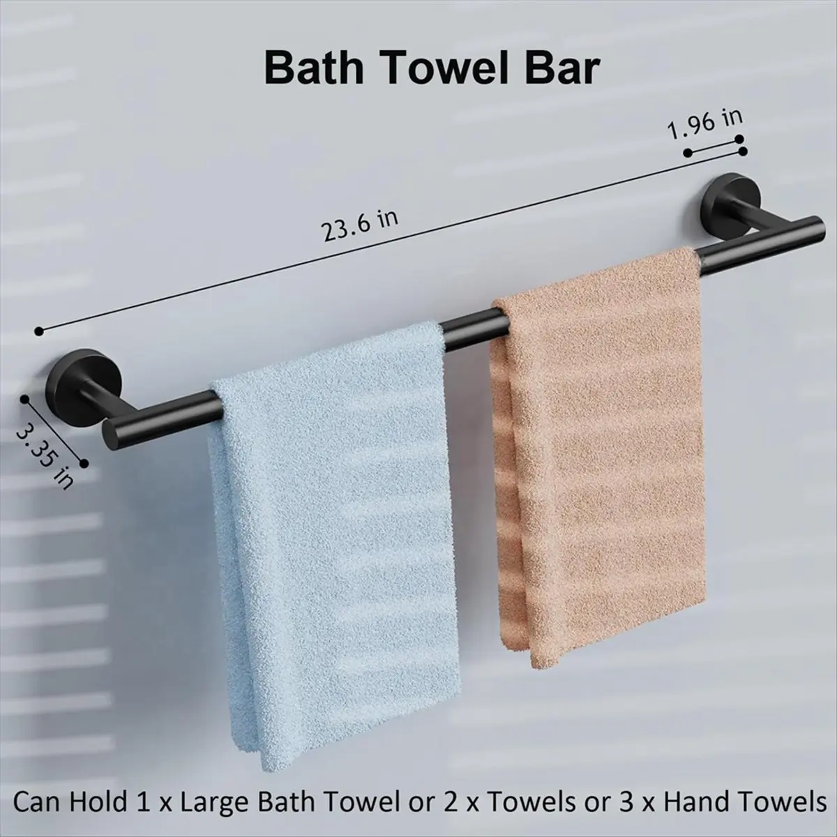 

ABNH 7-Piece Bathroom Hardware Accessories Set Bath Towel Bar Set Stainless Steel Towel Racks for Bathroom Wall Mounted
