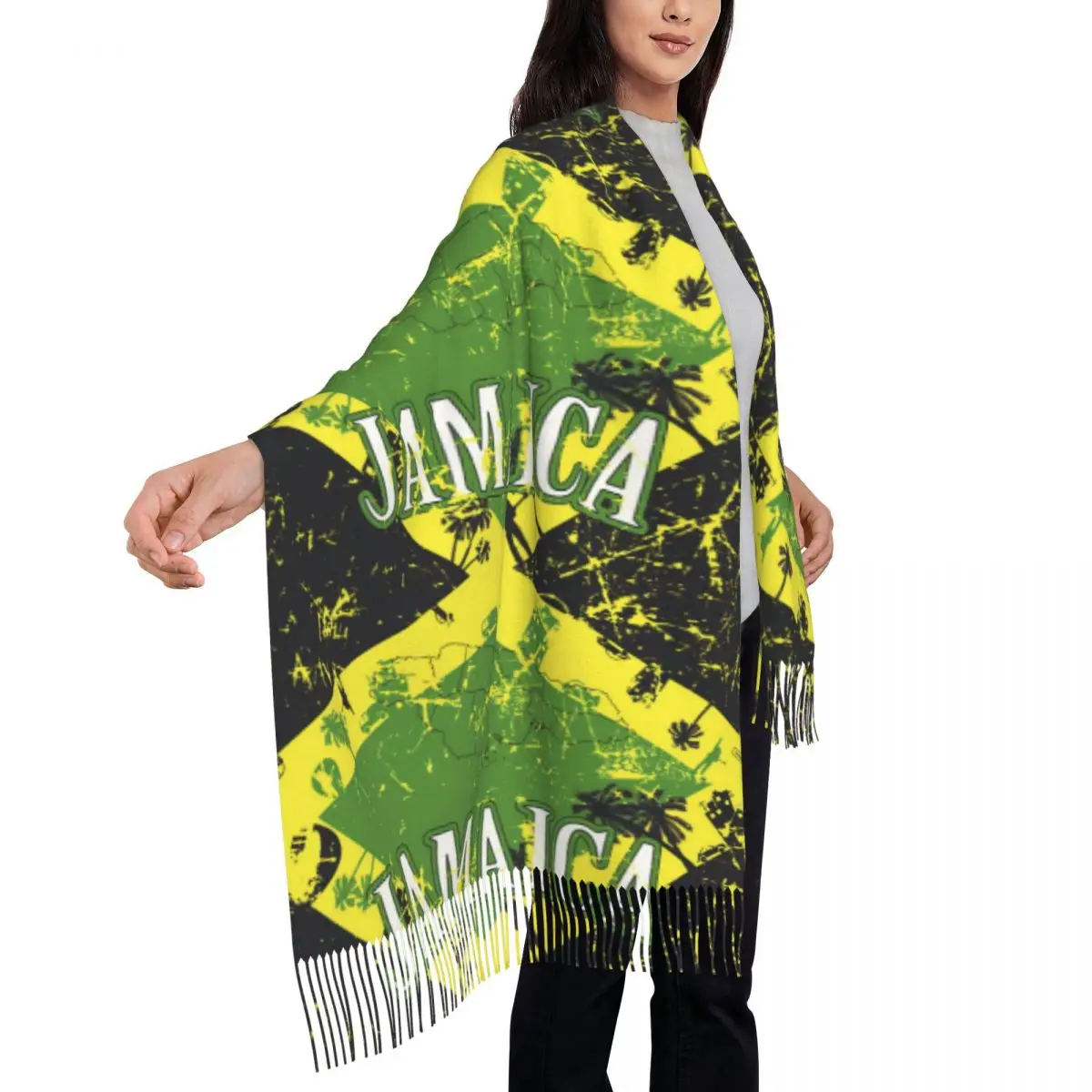 Jamaica By Adam Drakone Women\'s Tassel Shawl Scarf Fashion Scarf