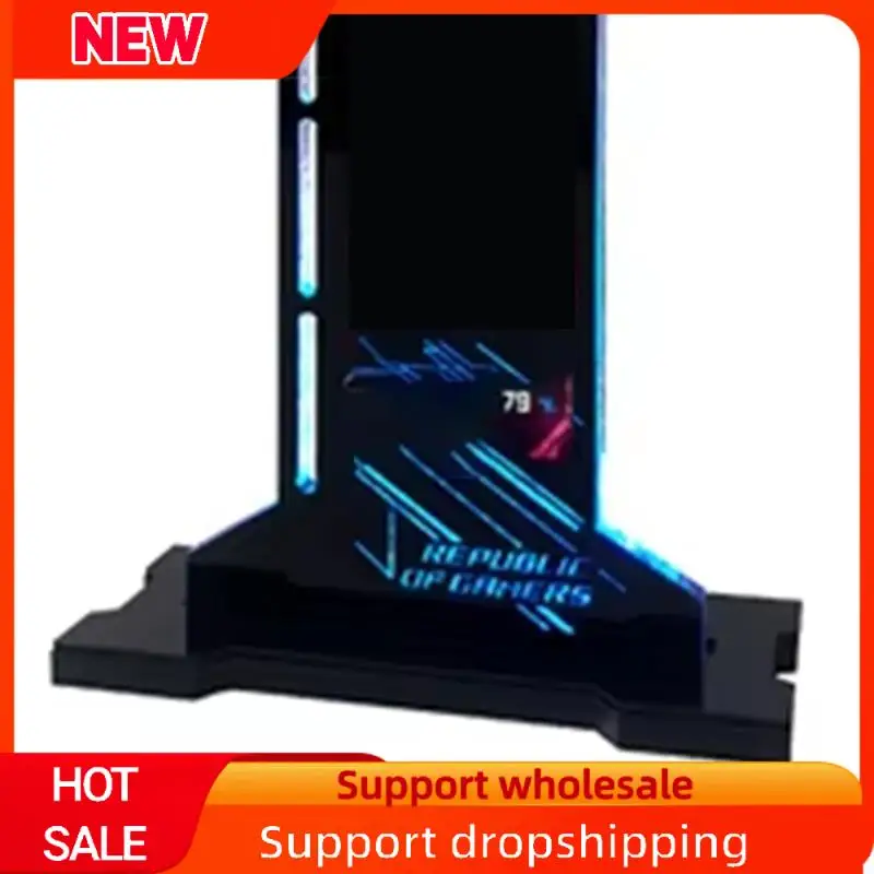 Superb Graphic Video Card Bracket LED Monitor Screen Holder With 2.4 Inch LED Temperature Display For PC Gamer Cabinet, White