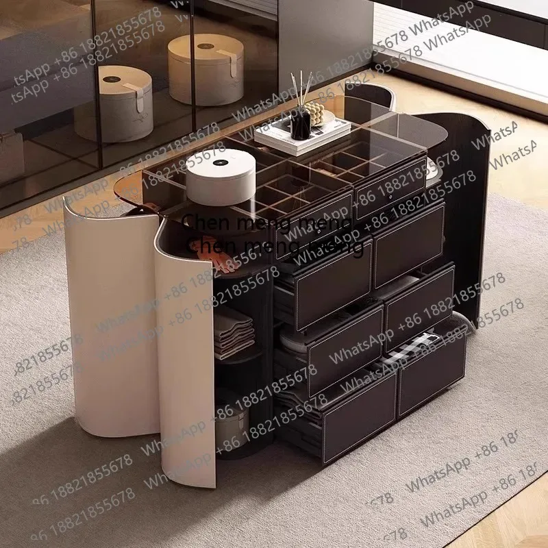 

Italian light luxury jewelry cabinet, cloakroom, island platform, bedroom, bedside floor jewelry storage display cabinet