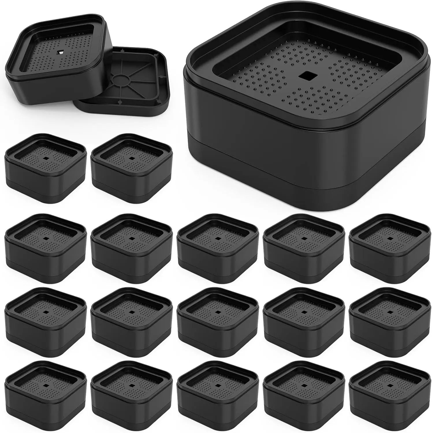 

20 Pack Furniture Risers Adjustable Bed Risers Desk Leg Risers 1.38,Bed Lifts Risers Square Bed Raising Blocks for Table/Desk/Co