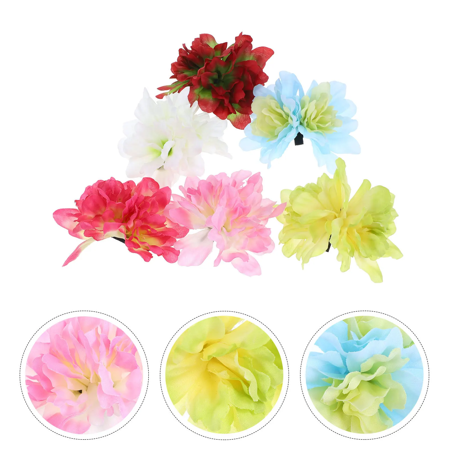 

6Pcs Flower Hair Clip Kawaii Decorative Accessory for Girls Hairstyles Party Wear Durable Safe Flower Hair Clip