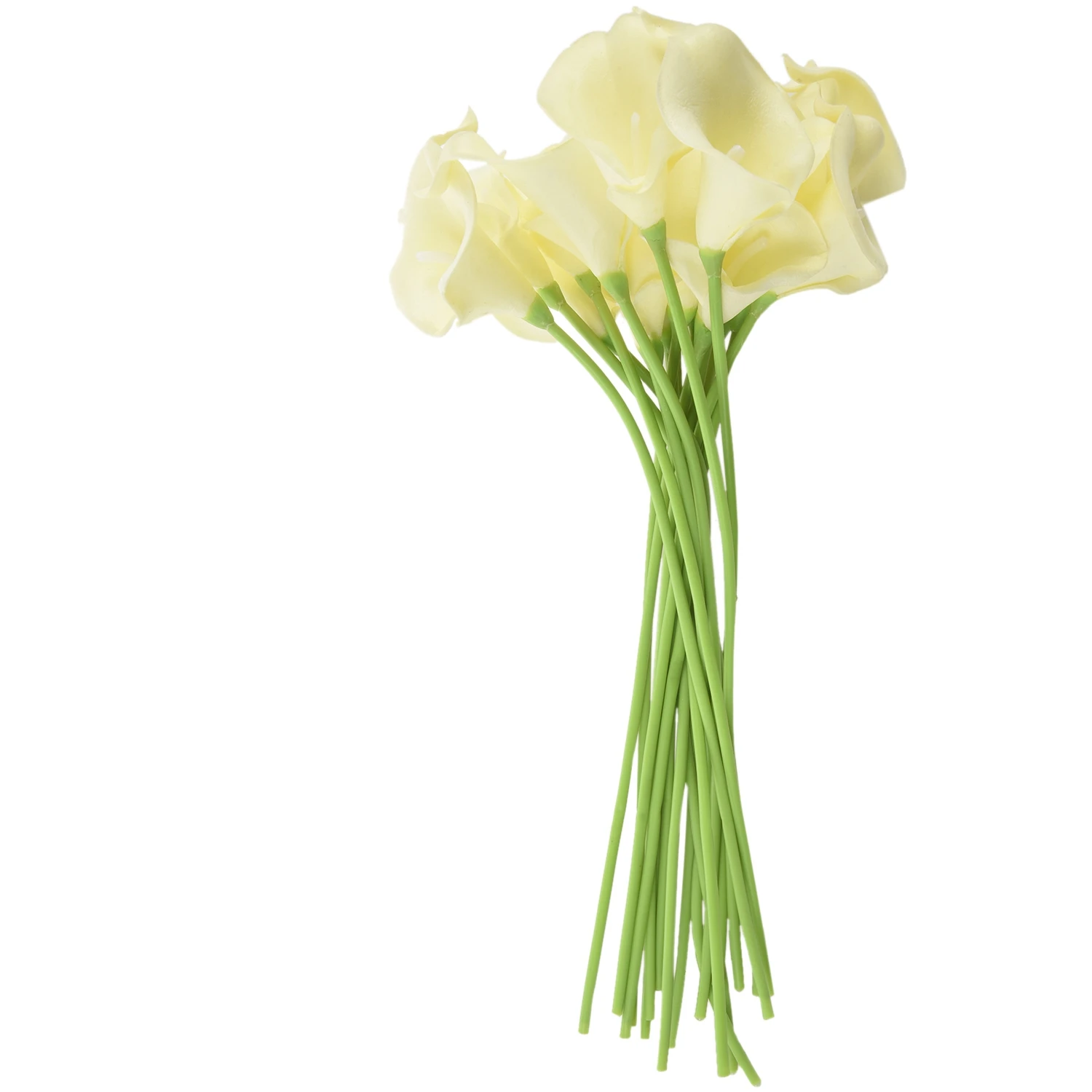 AA83 18x Artificial Calla Lily Flowers Single Long Stem Bouquet Real Home Decor Color:Creamy