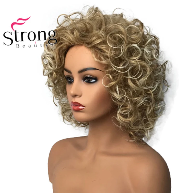 StrongBeauty Shotr Curly Natural Fluffy Hairstyles Hair Capless Wigs Women\'s Synthetic Hair Wig