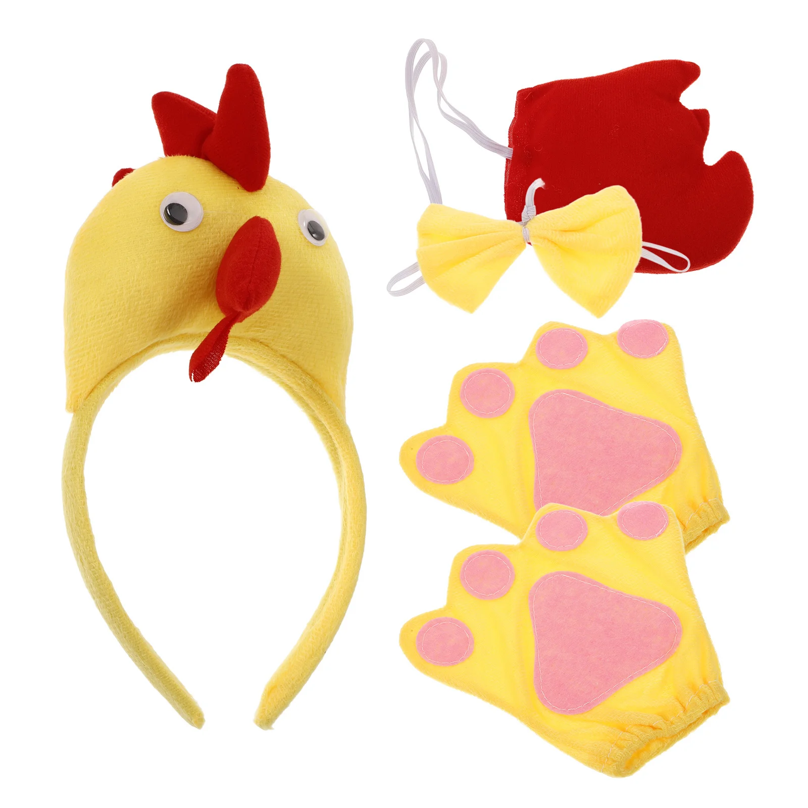 

1Set Animal Cosplay Chick Headband Tail Bowtie Gloves Costume Prop Party Cosplay Festival Birthday Supplies Chick Headband