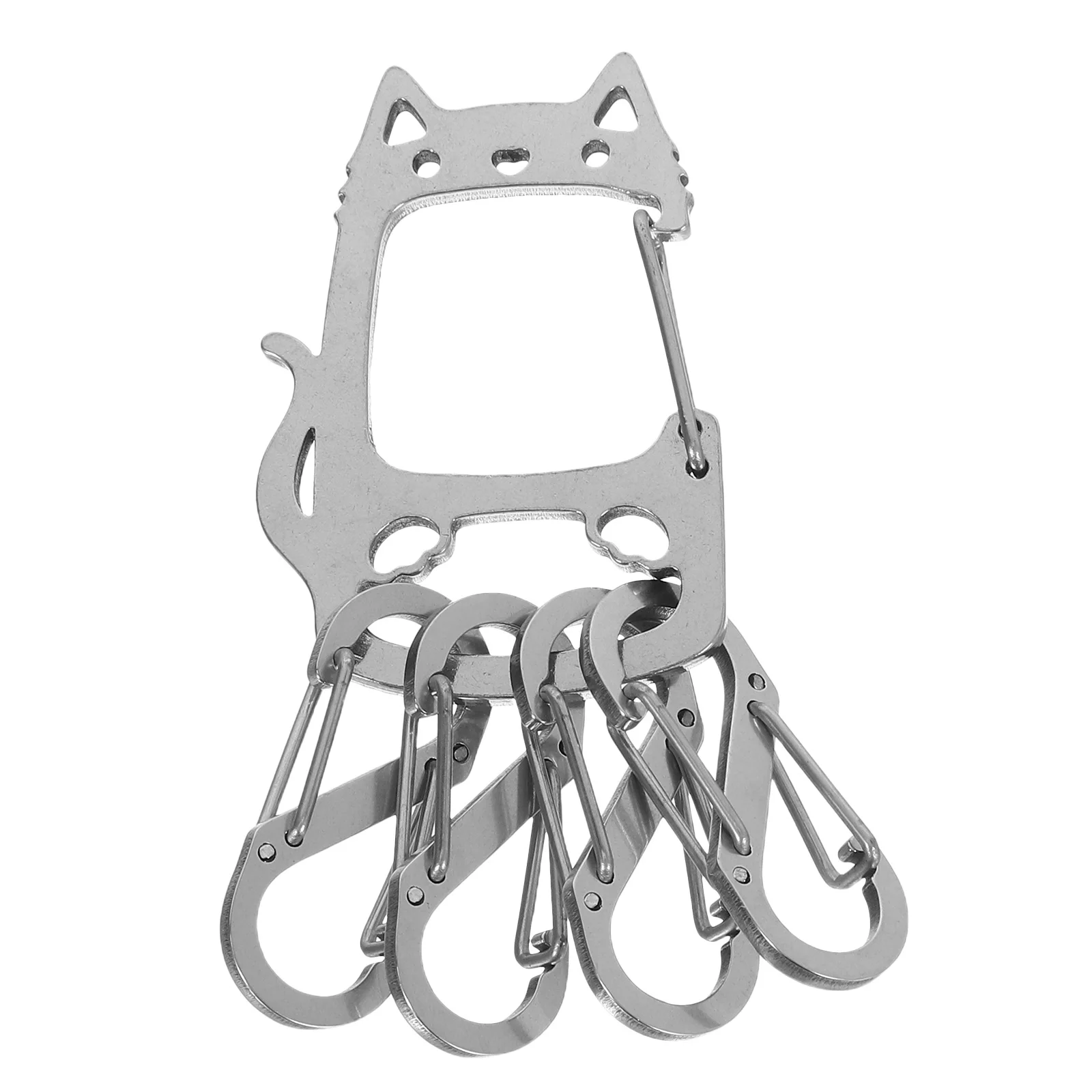 

Outdoor Creative Keychain Cat Backpack Charms Stainless Steel Bag Cute Animal Keyring