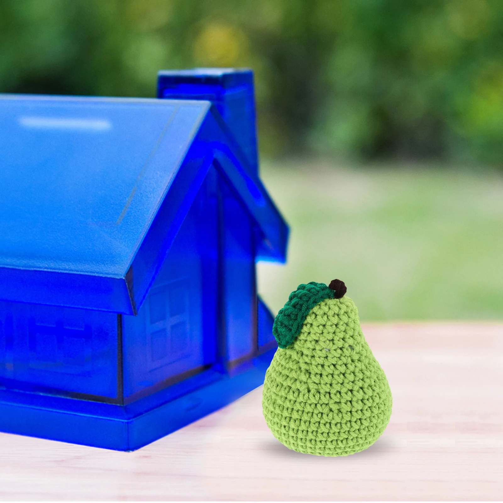 

Lifelike Crochet Handmade Knitted Pear Ornament Simulation Fruit Decoration Photography Props Soft Texture Creative Home