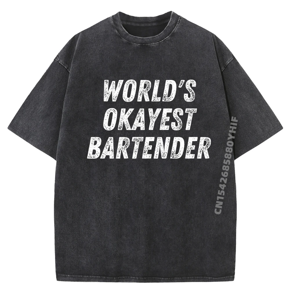 

Самый лучший в мире бармен, забавный барменский миклоголог, уличная одежда в стиле хип-хоп, осенняя потертая рубашка большого размера, мужские топы с принтом