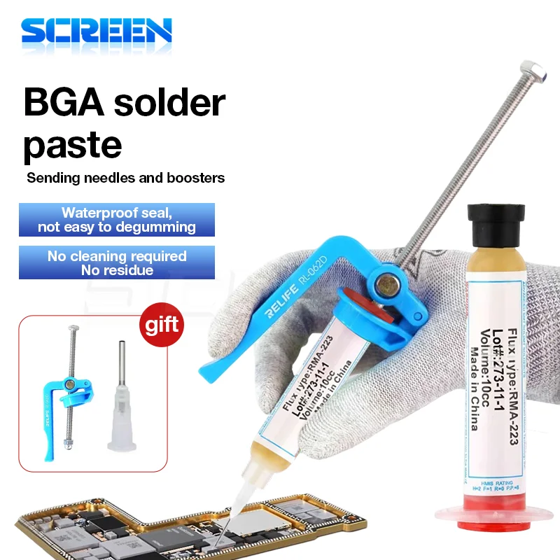 RMA-223 Syringe Solder Paste Flux Grease Repair Solde Lead Free Solder Paste Low Temperature No Clean Tin Solder Paste Welding