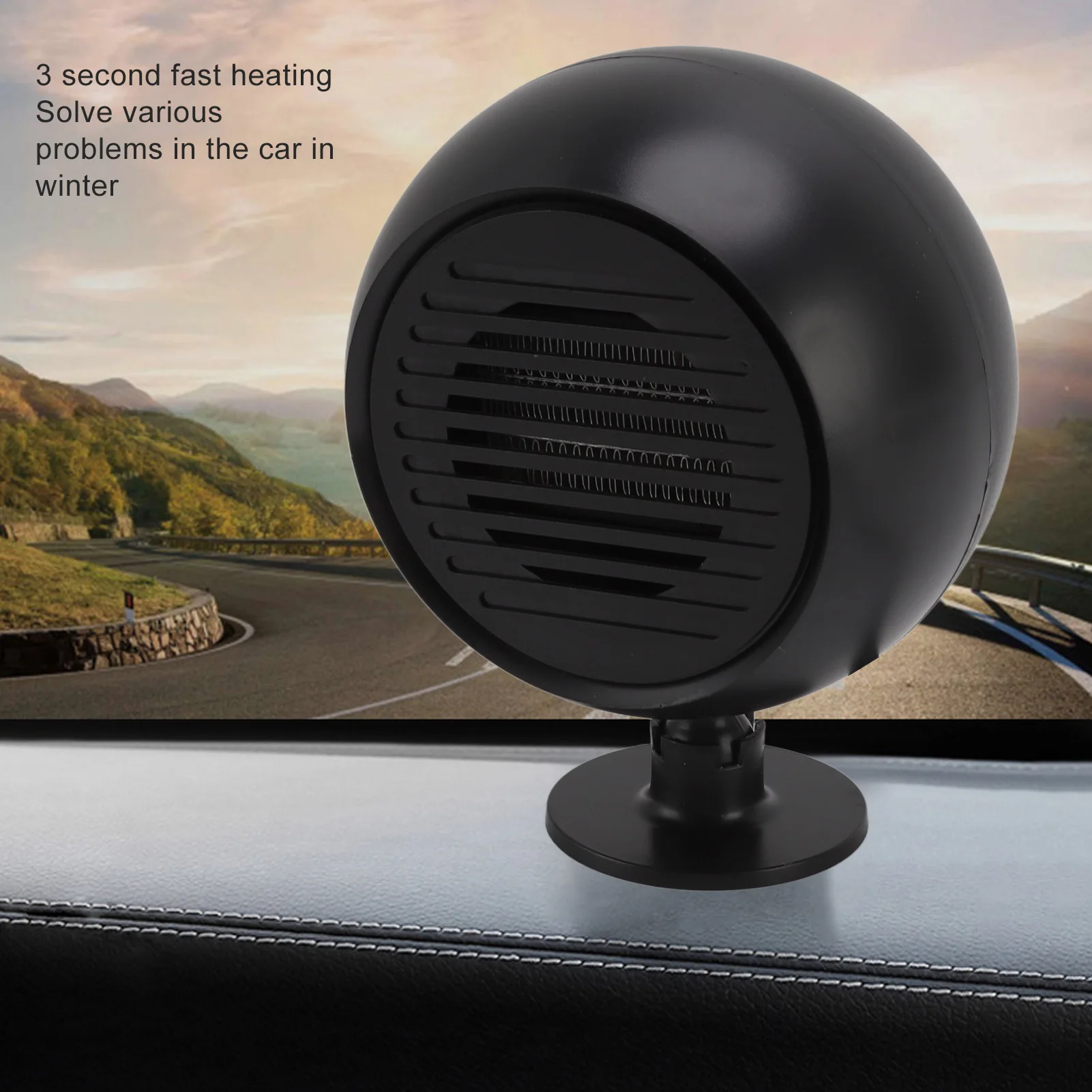 

Автомобильный обогреватель 24 В, высокая мощность, многоугольное вращение, черный обогреватель ветрового стекла для вождения