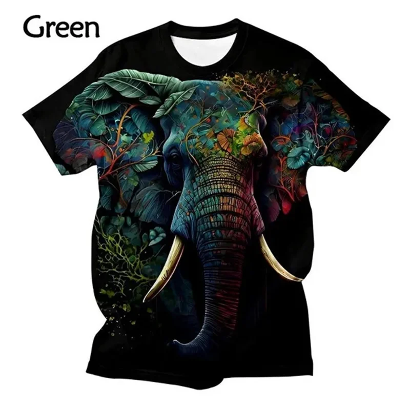 Elephant 3D Printed T-shirt New Hip-hop Funny Personality Fashion Short-sleeved Top Cool Graphic Tee T-shirt Plus Size Xs-4xl