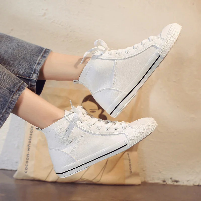 Women Shoes Casual Fashion Classic Shoes Breathable Platform Winter Autumn White Black High Top Sneakers Tenis Feminino