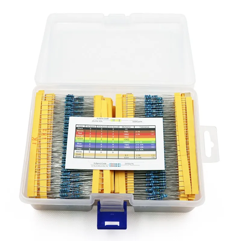 130ค่า X20pcs = 2600Pcs 1/6W = 1/8W 0.125W ฟิล์มโลหะ1% assorted ชุด Resistors Assortment ชุด1R 100R 2K 2.4K