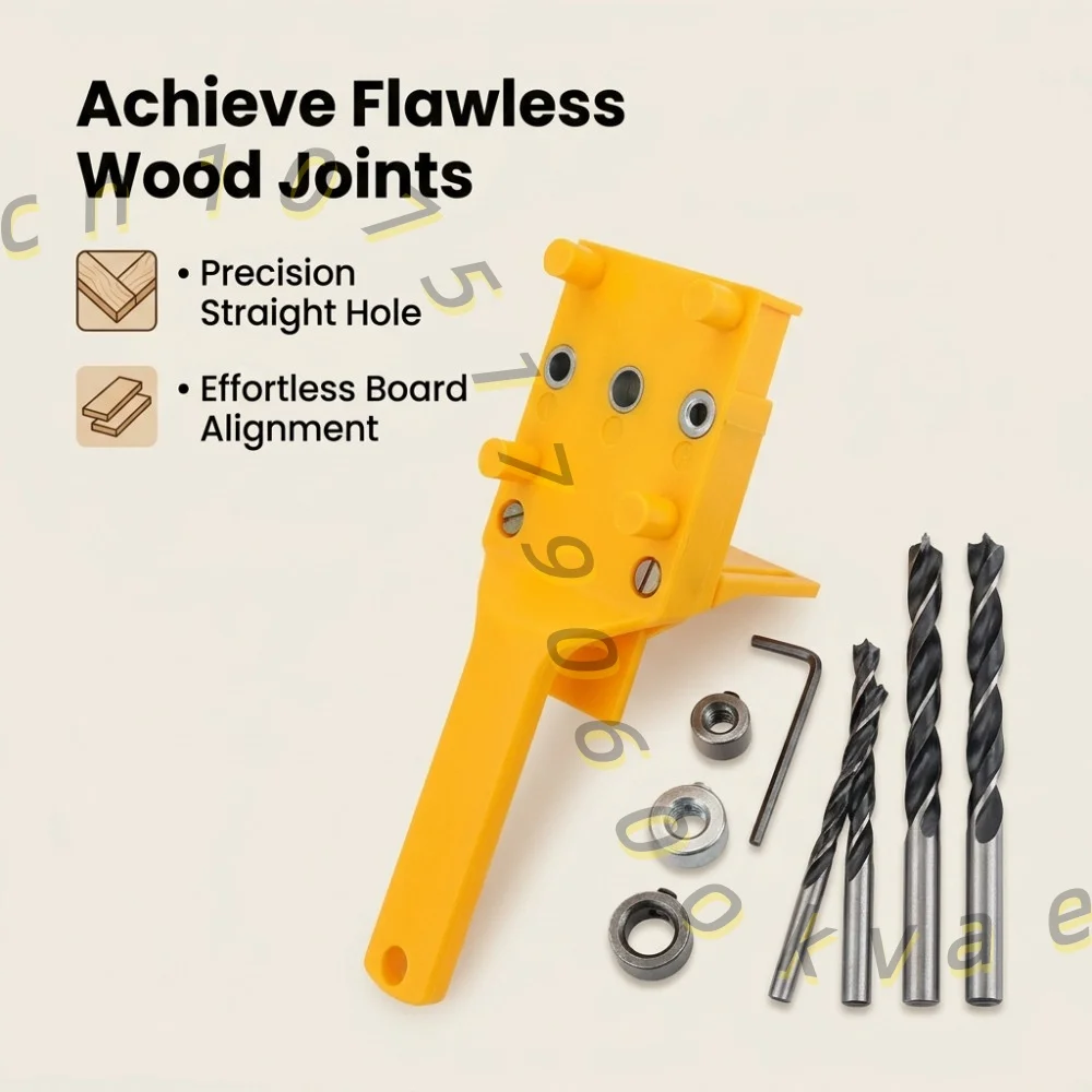 Woodworking Doweling Jig Handheld Pocket Hole Puncher ABS Plastic Wood Board Joint Drilling Locator DIY Carpentry Tool