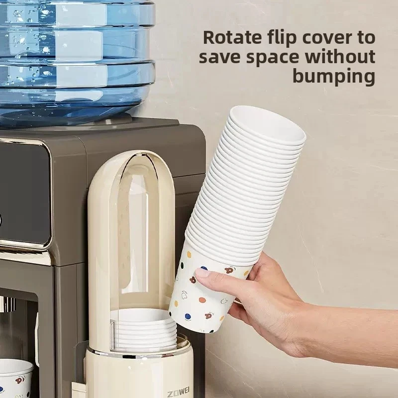 Bild 6: Wandmontierter, bohrfreier Einwegbecher-Spender für Wasserspender, staubdichte Aufbewahrungsbox, Plastikbecherhalter.