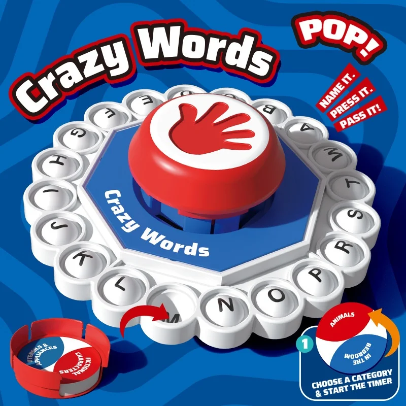 

Crazy letter word press board game, fast-paced family gathering game, toys