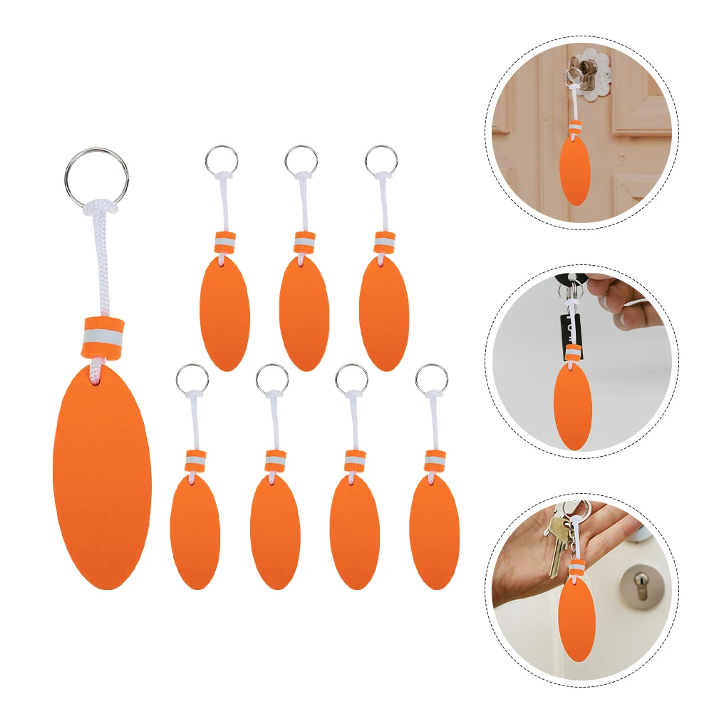 

8 Pcs EVA Floating Keychain Bright Color Waterproof Small Keychains for Fishing Boating Swimming Outdoor Water Sports