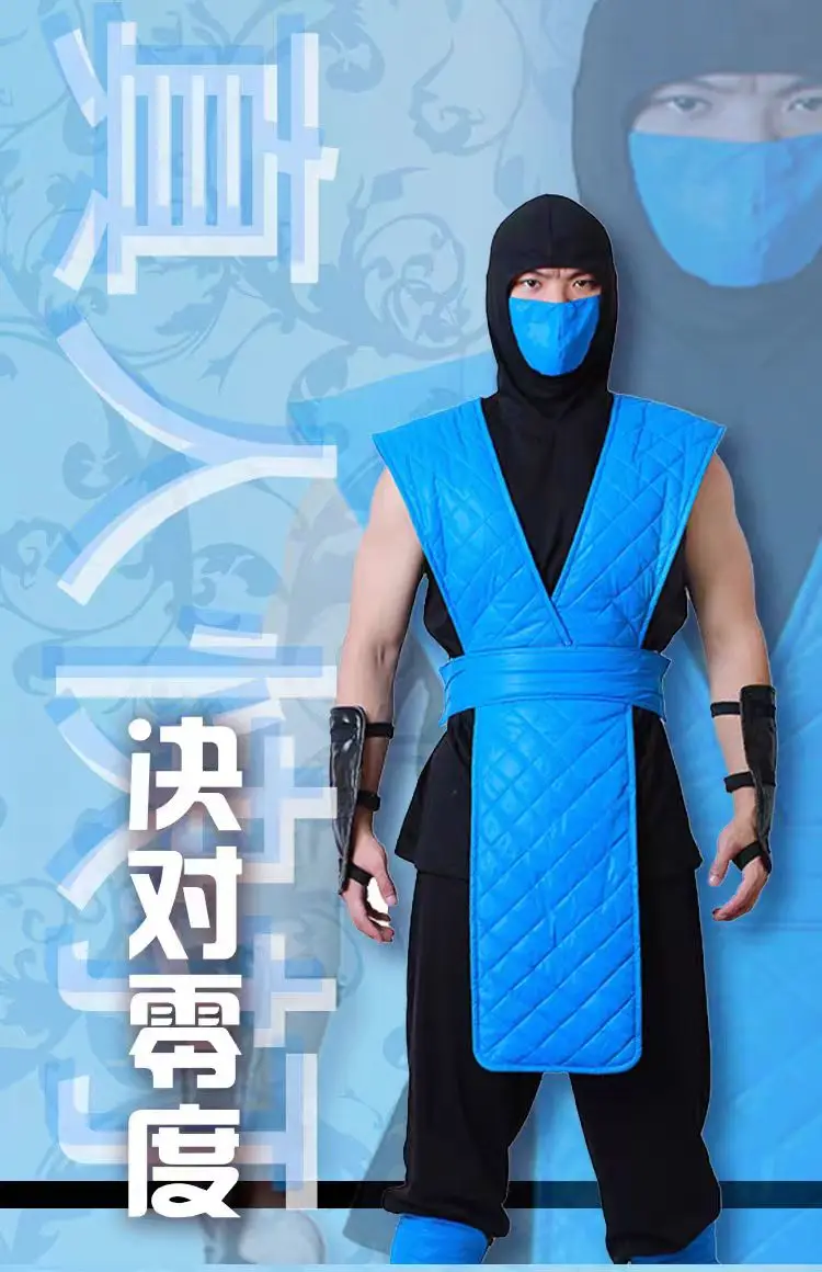 

2025 new Sub-Zero Blue Battle Suit Shotokan Ninja Fighter Sexy Blue Uniform Game Mortal Kombat Sub-Zero Female Cosplay Costume