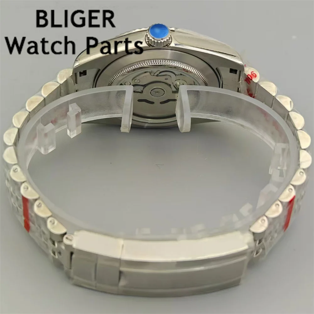 BLIGER 36mm/39mm relojes para hombre NH35 relojes con movimiento mecánico automático números de letras árabes esfera cristal de zafiro