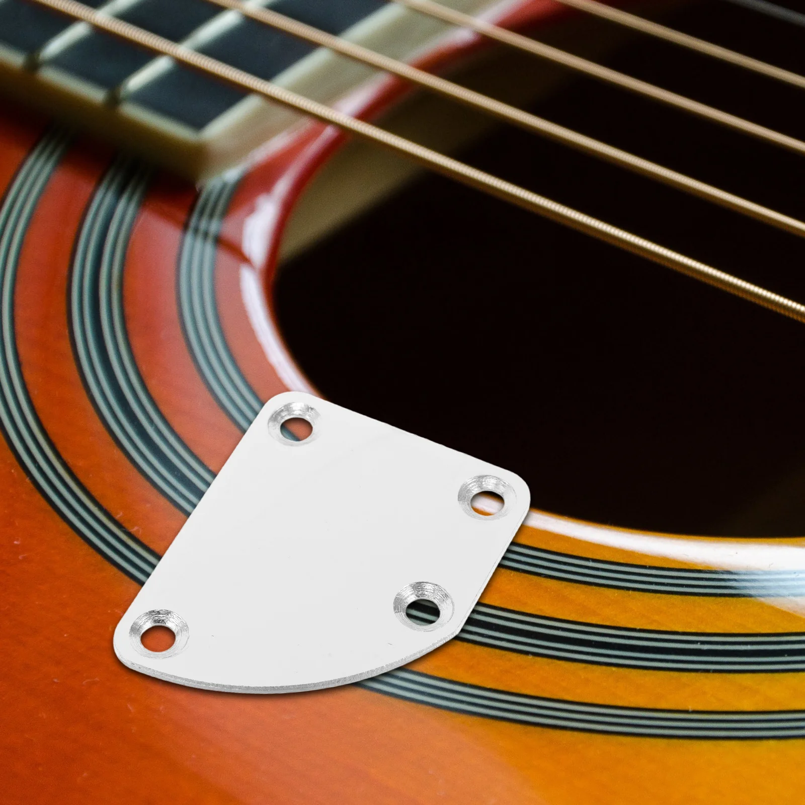 

1Set Guitar Neck Plate Silver Curved Semi-Round Replacement Mounting Screws Electric Guitar Bass Reinforcement
