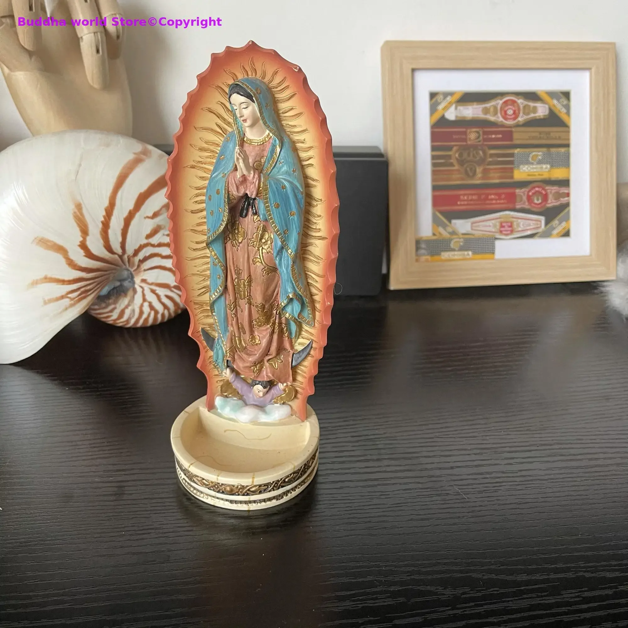 20CM # Christianity Catholicism family effective blessing Our Lady of Guadalupe Virgin Mary Resin God statue icon saint Ornament - Image 5