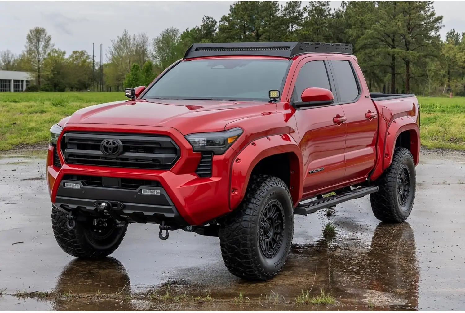 لوحات الجري BA2 لسيارة Toyota Tacoma Double Cab (2024-2025) - خطوات جانبية واسعة مقاس 5 بوصات غير قابلة للانزلاق