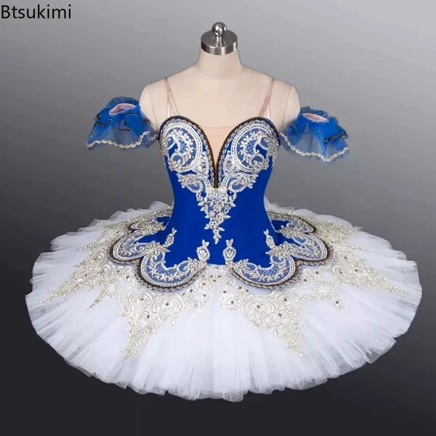 Children Professional Ballet Tutu for Kids Girls Red Swan Lake Ballet Dance Clothes Adult Pancake Ballerina Figure Skating Dress