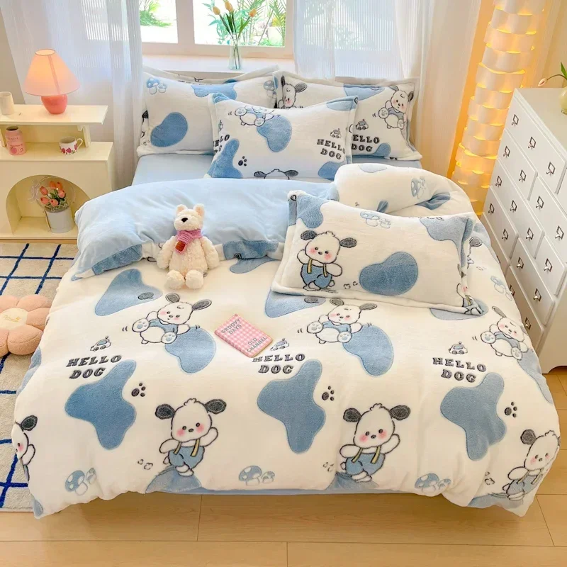 

Velvet Cartoon Single Quilt New Snowflake Fleece Cover Milk Thick Warm Duvet for Autumn and Winter 180x220 220x240 Bedding