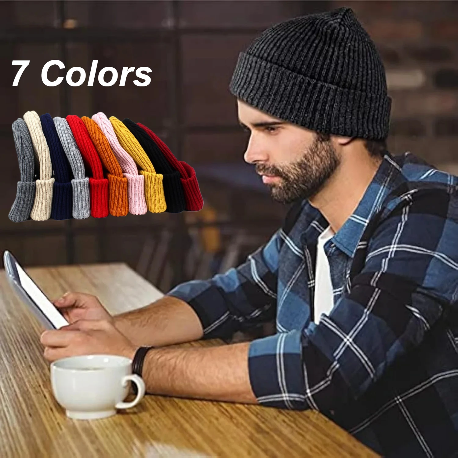 Men's Hats  Autumn and Winter Women's Loose Hat  Knitting Style Warm and Cold Resistant Wool Hat Outdoor Sports Cycling