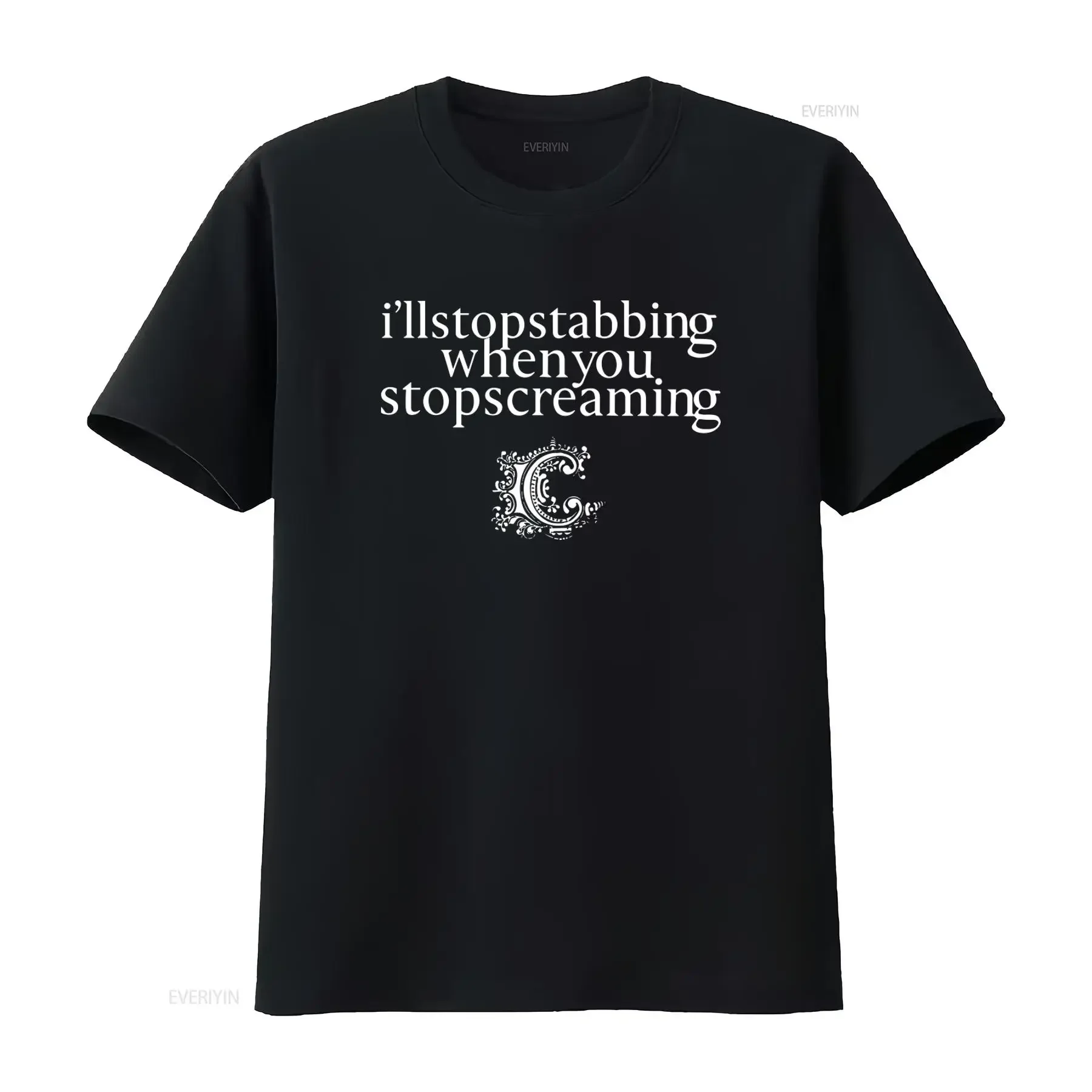 Camiseta CHIODOS I'll Stop Stabbing (Versión con Letras) de la Banda Post-Hardcore Emo, Estilo Vintage Lavado, Transpirable, Informal, Ropa de Diseñador