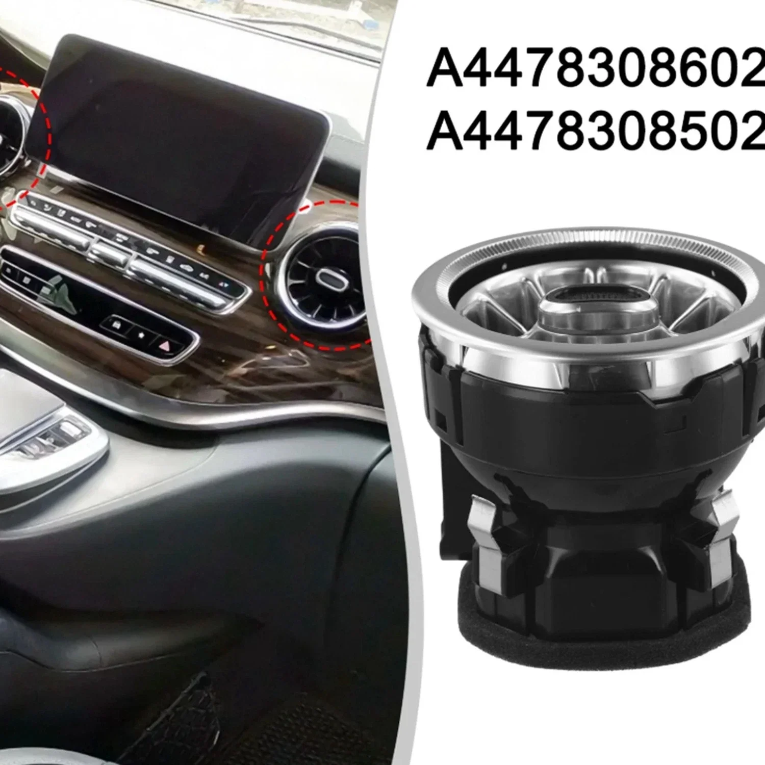 

A4478308602/502 For Mercedes Benz V Class W447 Vito V260 14-21 Car Interior Dashboard A/C Air Outlet Turbo Conditioning Vent