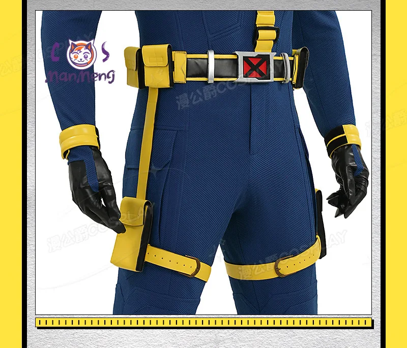 

Adult Halloween Carnival Cyclops Man Cyclops Scott Summers Jumpsuits Cosplay Costume Blindfold Belt Accessories Prop Shoes