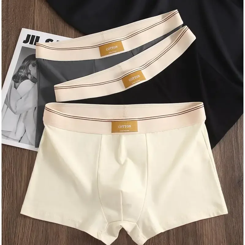 3Pcs männer Unterwäsche Hombre Höschen Boxershorts Atmungsaktivem Baumwolle Unterwäsche Sexy Unterwäsche Einfarbig Boxer Shorts – Detail 4