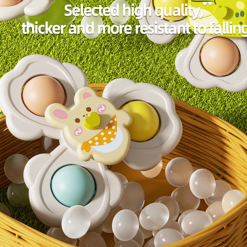 Zuignap cartoon draaiend speelgoed kinderen draaiende puzzel gyro armband kan bijten babyspeelgoed eettafel en rustgevend hulpmiddel