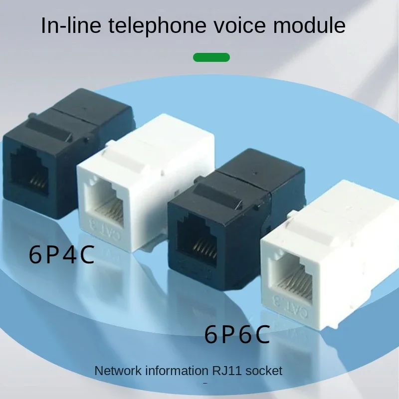 

10-PCS telephone equipment, voice connector RJ11, wall mounted plug CAT.3,6P4C 6P6C black and white