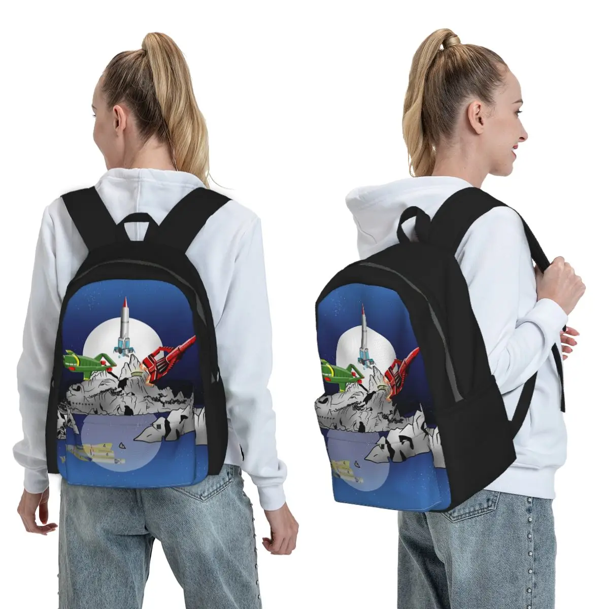 

Thunderbirds Tracy Island Backpack Student BookBag Children School Bag Laptop Shoulder Bags for Men Women