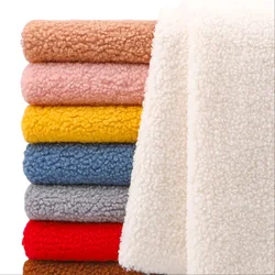 Teddy Fleece Fabric Lamb Cashmere Winter Soft Granular Plush Solid Color Polyester Flannel For Clothing Sofa Hat Sweater DIY Toy